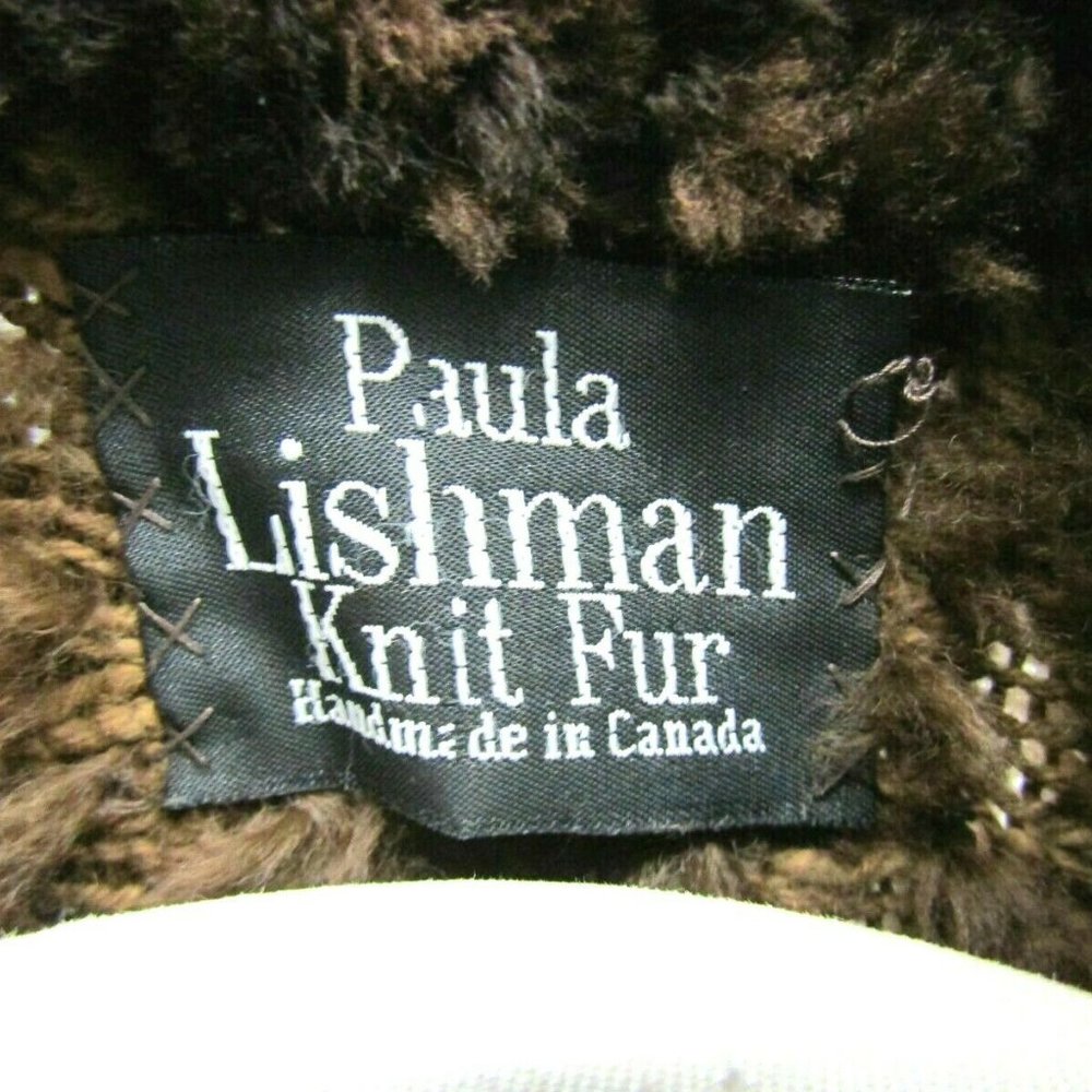 Gorgeous PAULA LISHMAN Cognac Beaver Knit Fur Zip - Picture 6 of 7